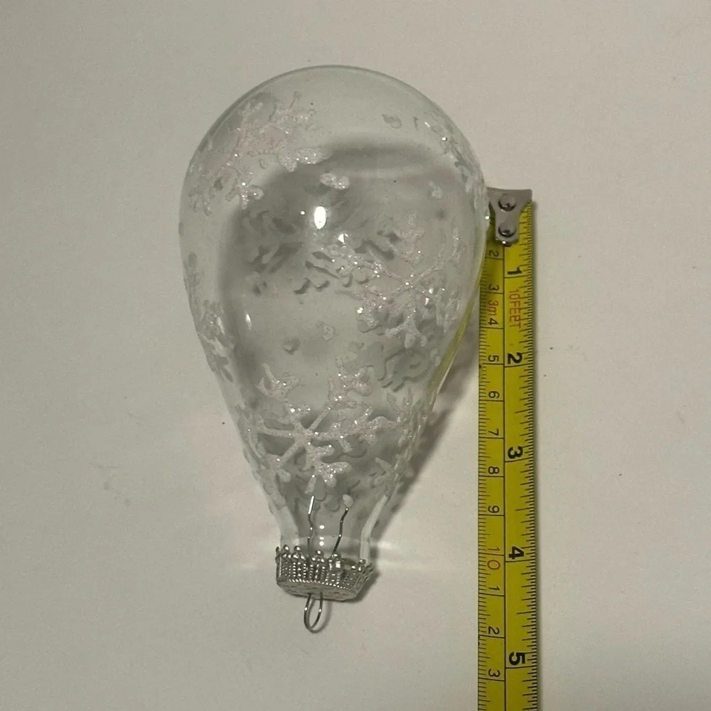 Vintage Glass Ornaments with Snowflake Design